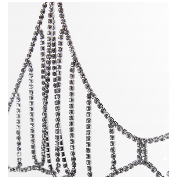 ZARA Rhinestone Jewel Top - Picture 2 of 8